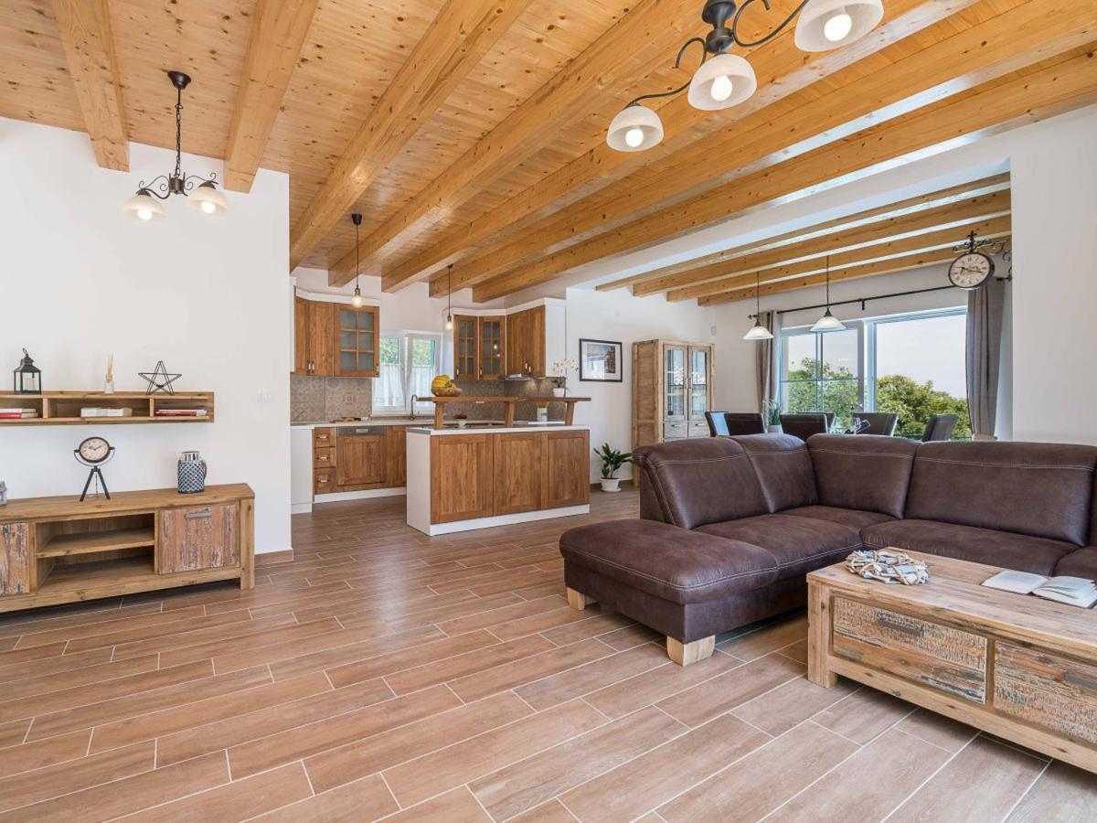 Moderne Istrische Steinvilla - 4 Sterne Mit Privatem, Beheizbaren Pool & Meerblick Kavran Exteriér fotografie